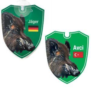 Dualoptik-Auto-Jagdschilder-Wildschwein